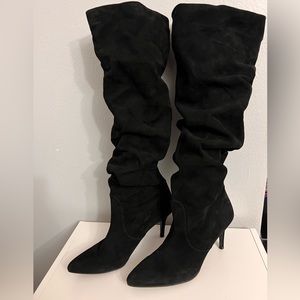 Stuart Weitzman suede slouch tall heel boots